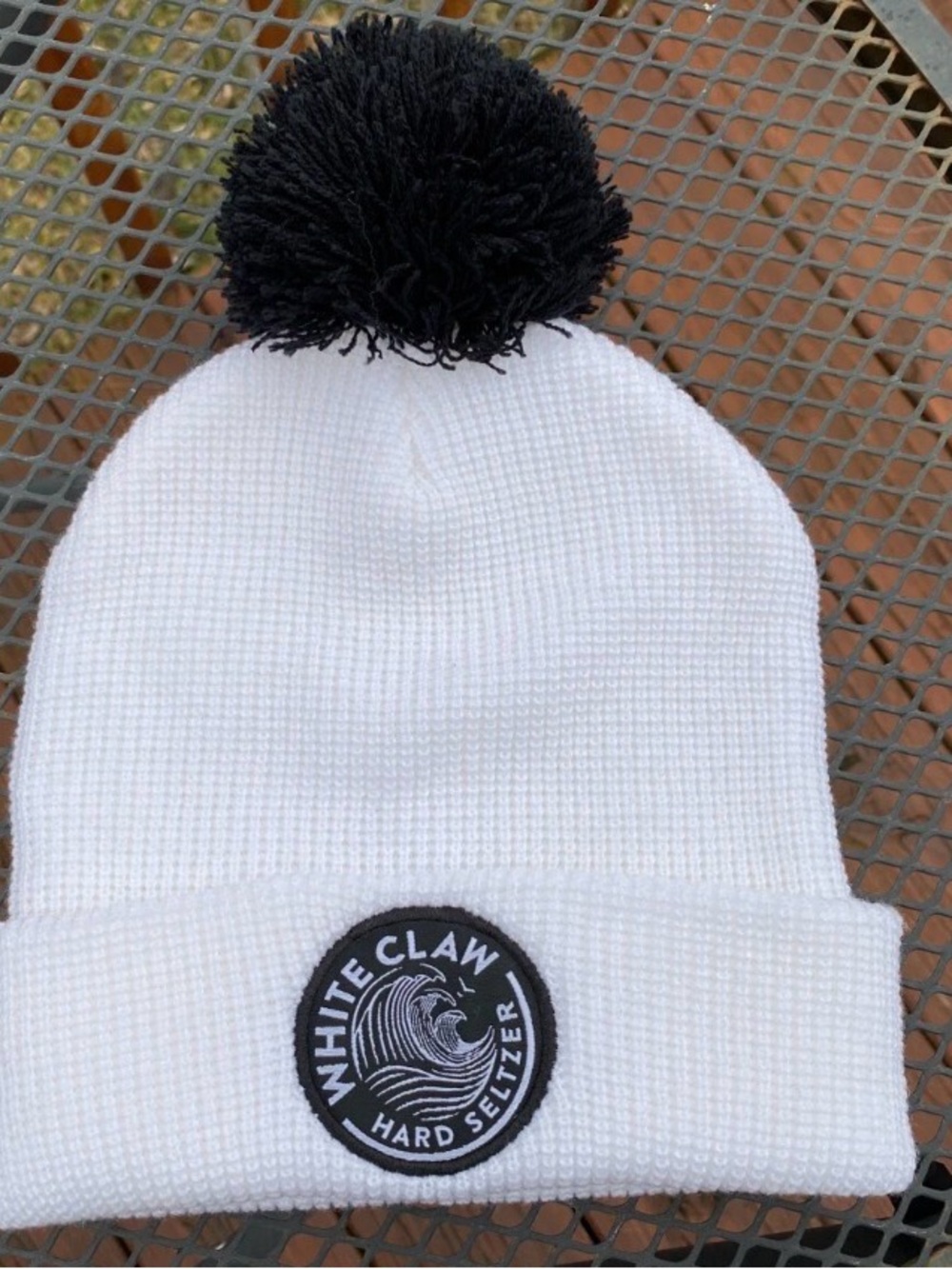 White Claw Women's White Knit Pom Beanie - Branded Winter Hat